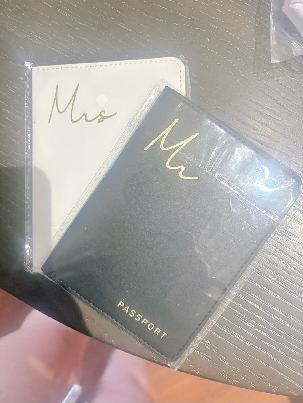 Mrs Embossed Passport Cover - Black